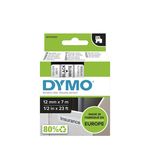 Dymo D1 - Ruban d'étiquettes auto-adhésives - 1 rouleau (12 mm x 7 m) - fond blanc écriture noire