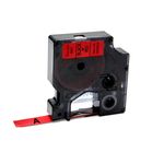 Dymo D1 - Ruban d'étiquettes auto-adhésives - 1 rouleau (12 mm x 7 m) - fond rouge écriture noire 