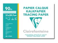 Clairefontaine Fine Arts - Pochette papier calque - 12 feuilles - A4 - 90 gr