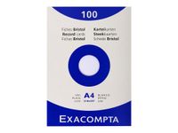 Exacompta - Pack de 100 Fiches Bristol - A4 - unies - non perforées - blanc