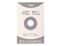 Exacompta - Pack de 100 Fiches Bristol - 10 x 15 cm - petits carreaux - non perforées - blanc