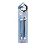 Duo de stylos effaçables requin et pingouin Back2Fun - encre bleue et pointe fine 0,5 mm