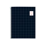 Cahier Miquelrius A5 noir - 100 feuilles 70 g/m² - quadrillé 5×5 - spirale - microperforé 2 trous - pour les notes et projets
