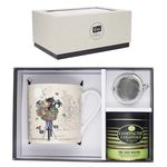 Kiub - Coffret Mug 280 ml avec Sous-Tasse - Porcelaine - Collection Bug Art - 8.1 x 7.7 x 11.7 cm - Disponible dans différents assortiments