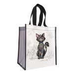 Kiub - Cabas de courses 29,5x26x16,5 kooks chat noir intisse recycle blanc