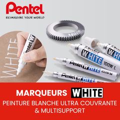 Marqueurs White de Pentel