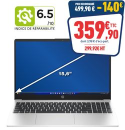 PC PORTABLE HP 15,6 - R3-7330U - 8GO RAM - 512GO SSD