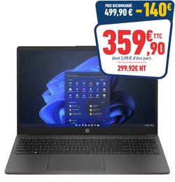HP 255 G10 Notebook - PC portable 15,6 - AMD Ryzen 3 - 7330U - 8 Go RAM - 512 Go SSD NVM