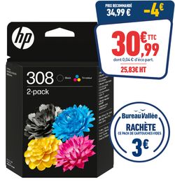 PACK DE 2 CARTOUCHES D'ENCRE HP 308