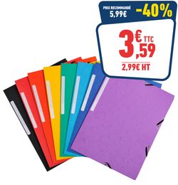 10 CHEMISES À ÉLASTIQUES A4 - 3 RABATS - CARTE