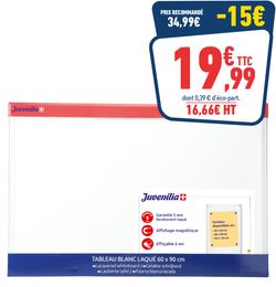 Tableau blanc laqué magnétique 60 X 90 cm