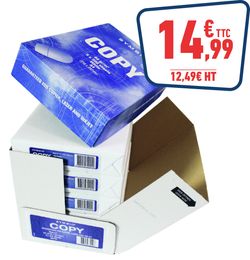 CARTON DE 5 RAMETTES DE 500 FEUILLES - PAPIER BLANC - A4 - 80 GR