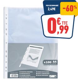 100 pochettes perforées