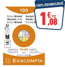100 fiches bristol