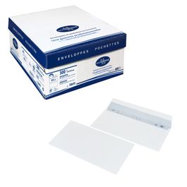 Achetez Boîte de 500 enveloppes blanches DL 110x220 90g/m² bande