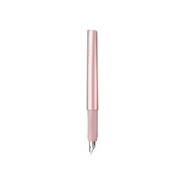 Schneider Ceod Shiny Stylo-plume brillant, pour droitier/gaucher, plume de taille M, avec cartouche d'encre bleu roi, rose poudré