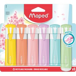 Maped Glitter - Pack de 2 surligneurs - couleurs pastel assorties Pas Cher  | Bureau Vallée