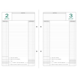 Recharge 200 Feuilles Papier Épais 120g/m² Quadrillé 5mm Pour Agenda A6 Personnel Compact Slim - 95 X 171 Mm