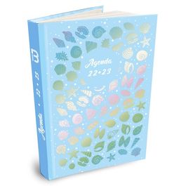 Agenda Fleurs Abstraites - 1 jour par page - 12 x 17 cm - rose ou bleu -  Viquel Pas Cher