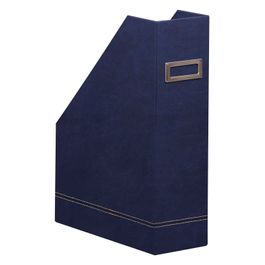 Porte-Revues A4 Q-Connect - Capacité 750 Feuilles - Bleu Foncé - Avec Étiquette Et Poignée - 76x317x250 Mm - 12