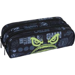 Double Trousse Freegun Primaire - 1 compartiment - noir - Oberthur Pas Cher | Bureau Vall?�e