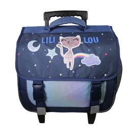 Cartable ?� roulettes Lili Lou - 2 compartiments - bleu - Bagtrotter Pas Cher | Bureau Vall?�e