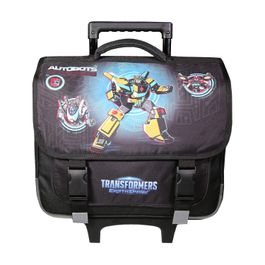 Cartable a roulettes Transformers 2 compartiments noir Bagtrotter Pas Cher Bureau Vallee