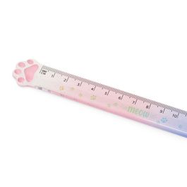 2 Règles 15cm Forme Patte De Chat - Transparentes Rose Et Gris - Pour Écoliers, Dessin, Bureau