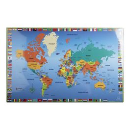 Sous-main De Bureau Carte Du Monde PVC – Fabriqué En Italie 70x50cm – Artefatti
