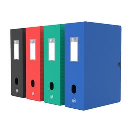 Boîte Memphis Oxford 24x32 Cm - Dos 40 Mm, Bouton-Pression, Polypro Vert - Capacité 300 Feuilles