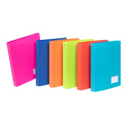 Classeur Souple A4 MAXI FEEL'EASY Viquel - 4 Anneaux, Dos 4cm - Bleu Turquoise, Pour Documents Et Intercalaires - 10