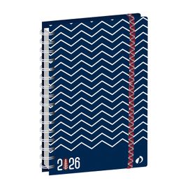 Agenda Scolaire QUO VADIS 2025-2026 – Journalier Multilingue – Couverture Touch Bleu – 12 Mois Août à Juillet – Fabriqué En France - 1