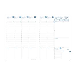 Agenda Semainier Quo Vadis Président Prestige 2026 – Format 21x27 Cm, Papier Ivoire – Couverture Bleue Marlow, Rechargeable