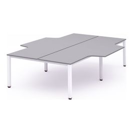 Rocada Executive - Mesa - con forma de L - gris - blanco, RAL 9003 base ...