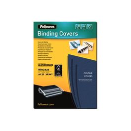 Lot De 100 Couvertures A4 Effet Cuir Fellowes - Bleu - Pour Reliure à Peigne, Présentation Professionnelle