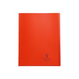 CLAIREFONTAINE Cahier piqué polypro Koverbook 24x32cm 48 pages petits  carreaux 5x5 orange pas cher 