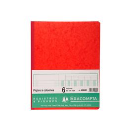 Cahier à Colonnes Exacompta 4060E - 6 Colonnes Par Page, 80 Pages, 32x25 Cm, Parfait Pour Comptes, Classements, Suivis