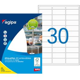 APLI-Agipa Etiquettes - Adhesivo extraíble - blanco - 19 x 38 mm 300 ...