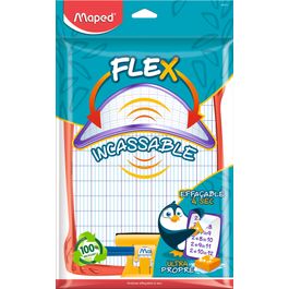 Maped – Kit Ardoise Blanche Barbie – 1 Ardoise Double Face Unie/quadrillée, 1 Feutre, 1 Brosse, 1 Porte-accessoires – Souple Incassable, Effaçable à 100% – Dès Primaire
