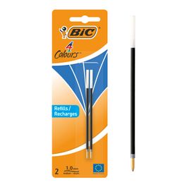 BIC 4 Couleurs - 2 Recharges pour stylo à bille - bleu - 1 mm
