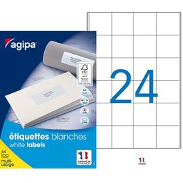 APLI-Agipa Etiquettes - Adhesivo permanente - blanco - 50 x 50 mm 2400 ...