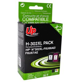 Pack de 2 cartouches compatibles Hp 302 XL noir et 302 XL couleurs - BURO  REUNION