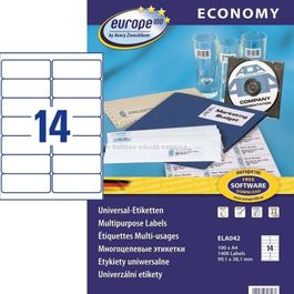 Étiquettes Autocollantes 105x37mm - 1600 Étiquettes Vierges Pour Imprimante, Adresses, Colis, Organisation - 100 Feuilles A4