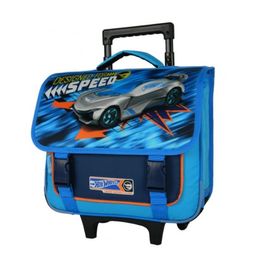 Hot Wheels Cartable a roulettes 38 cm bleu 2 compartiments Bagtrotter Pas Cher Bureau Vallee