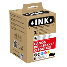 Canon PGI-580XXL/CL-581XXL - compatible Wecare - pack de 5 - noir x2, cyan,  magenta, jaune - cartouche d'encre Pas Cher