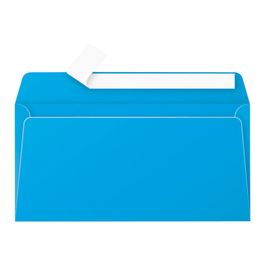 Clairefontaine Pollen Enveloppe couleur DL 110 x 220 mm 120g bande  auto-adhésive - Bleu turquoise - boîte de 20 - Enveloppes sans fenêtre