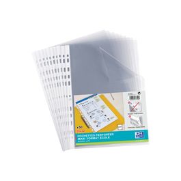 Rexel Crystal Lot De 50 Pochettes Perforées En Plastique A4 Ouverture Sur Le Dessus Et Le Côté