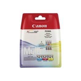 Canon CLI-521 - Pack de 3 - cyan, magenta, jaune - cartouche d\'encre  originale