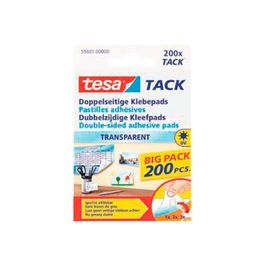 Tesa Tack - 200 pastilles adhésives transparentes - double face