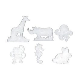 Lot De 6 Plaques Pour Perles à Repasser (Hama) - 4 Carrées (14,5 Cm) Et 2 Rondes (15 Cm) - Transparentes, Compatibles Perles 5 Mm - Loisir Créatif Enfants